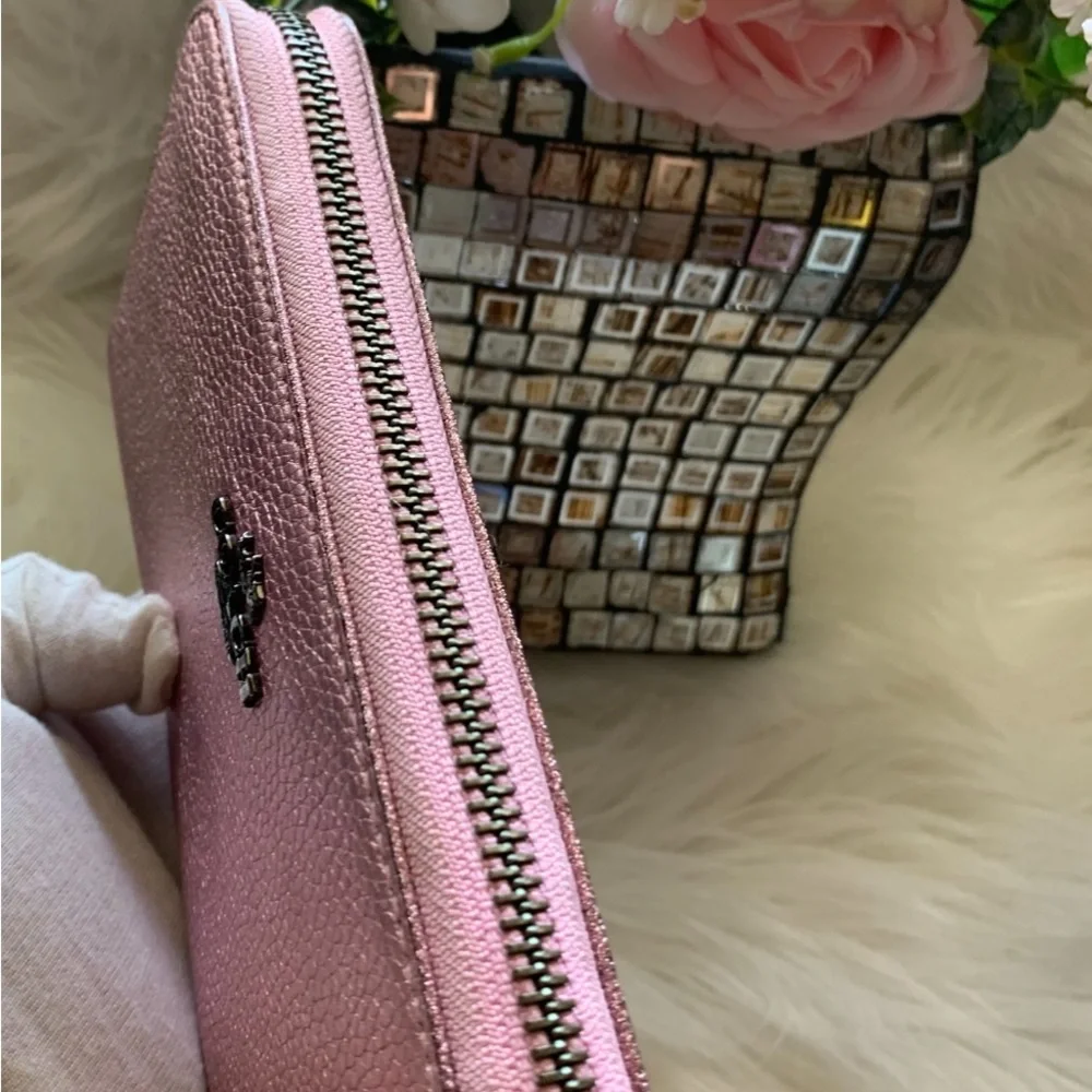 Coach Metallic Pink Leather Wallet